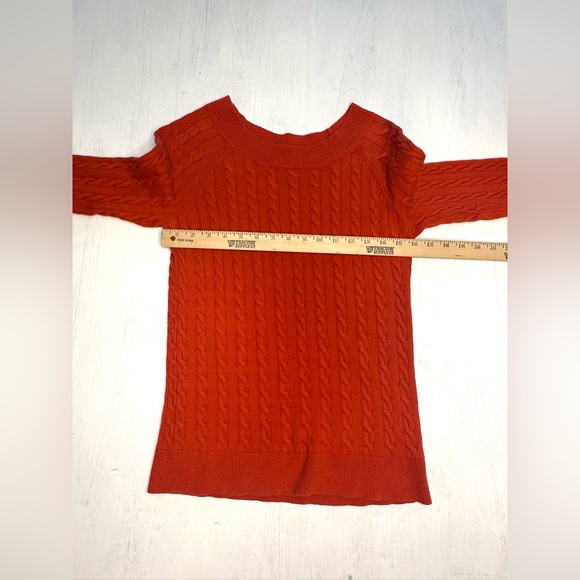 LOFT Burnt Orange Cable Knit Cotton Sweater – Medium - Picture 2 of 7